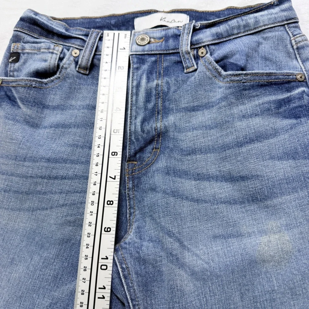 KanCan Jeans Medium Wash Distressed Frayed Hem Blue Denim Size‎ 3 25